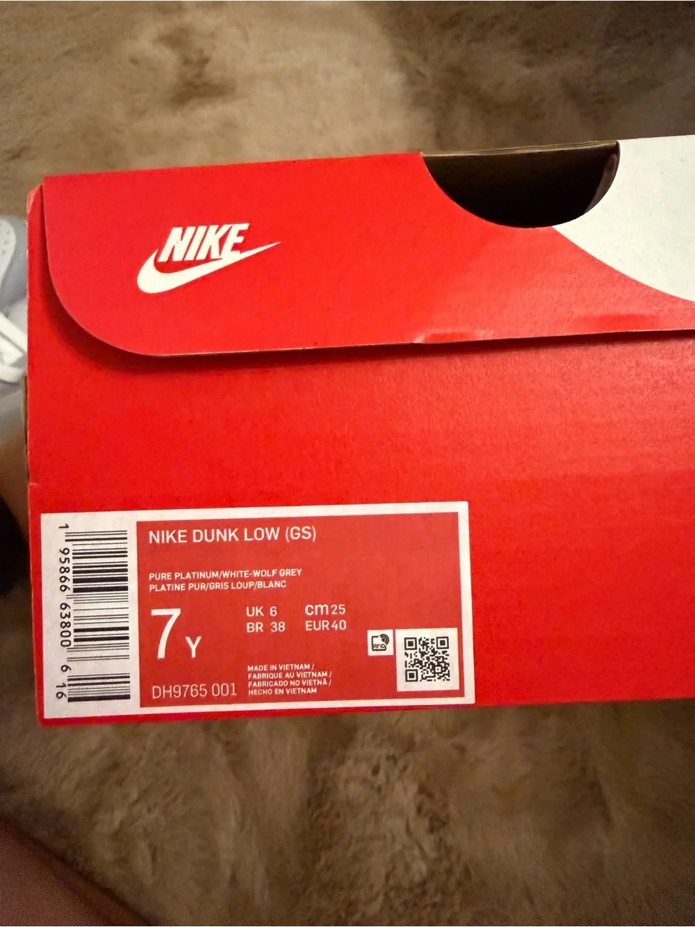Nike Kids Grey and White Low-Top Sneakers